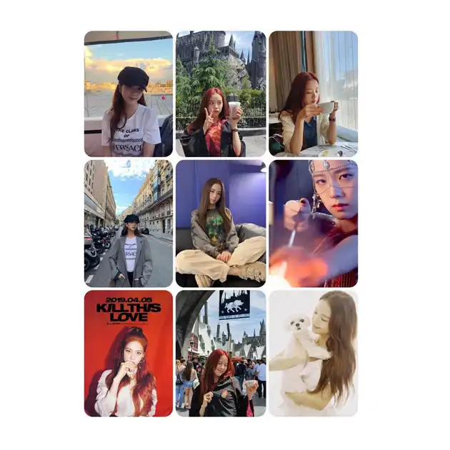 استیکر کارت مدل PH-463 طرح فتوکارت جیسو بلک پینک Blackpink بسته 9 عددی