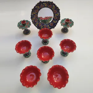 مجموعه ظروف هفت سین 9 پارچه مدل مینا کاری کد HS-005