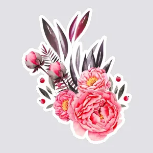استیکر لپ تاپ پیکسل میکسل مدل دخترانه گل صورتی