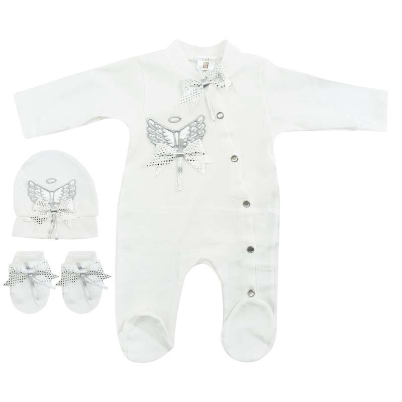 ست 3 تکه لباس نوزادی مدل Ponpon baby