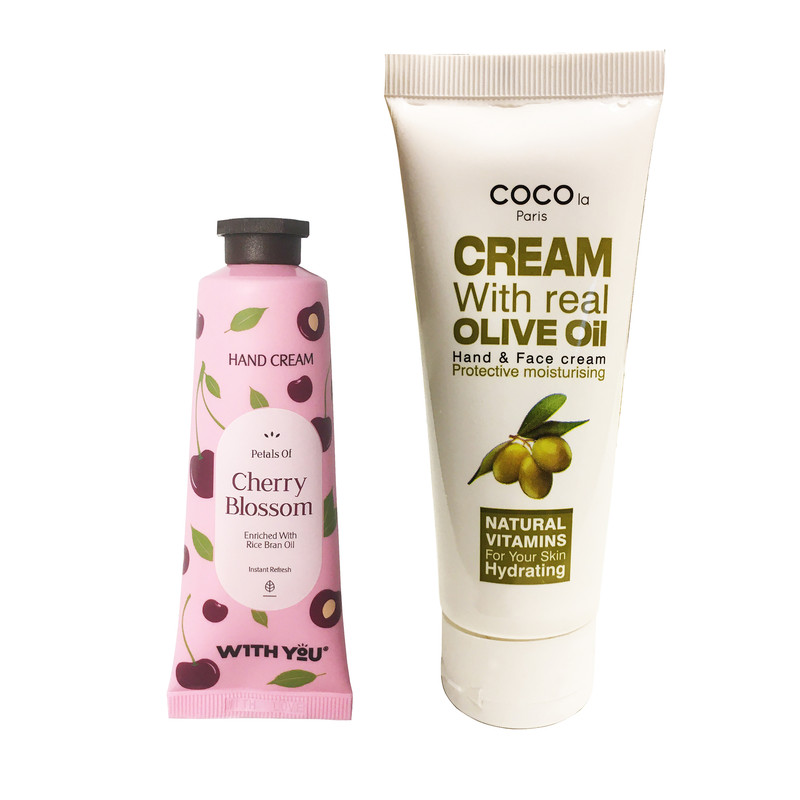 کرم مرطوب کننده ویت یو مدل cherry Blossom حجم 50 میلی لیتر به همراه کرم مرطوب کننده کوکولا پاریس مدل روغن زیتون حجم 75 میلی لیتر