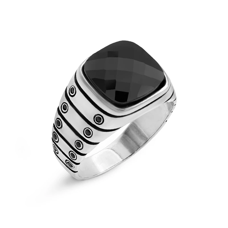 انگشتر نقره عقیق مردانه مدل DKREM R154