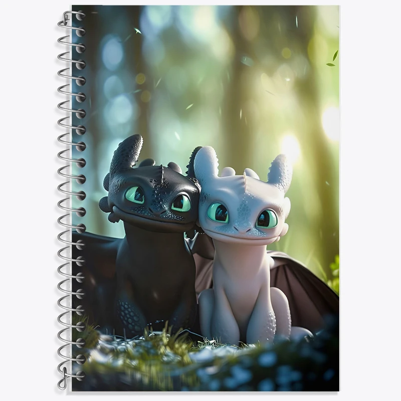 دفتر زبان 50 برگ خندالو مدل دو خط طرح اژدها سواران کد F8309