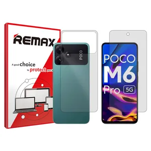 Remax HyGEL model transparent screen protector suitable for Xiaomi Poco M6 Pro 5G mobile phone along with the back protector