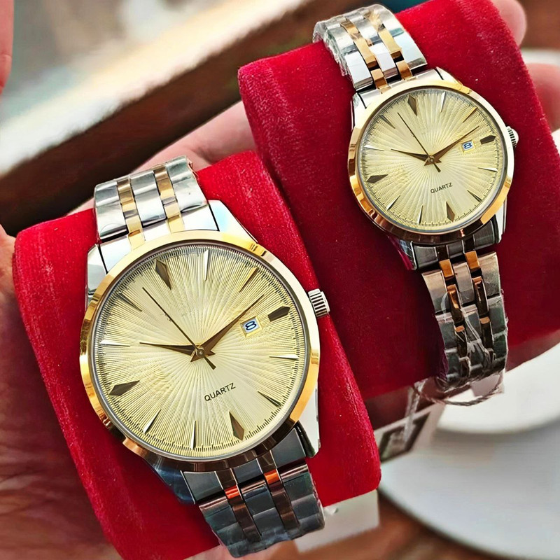 ست ساعت مچی عقربه ای زنانه و مردانه مدل کلاسیک خطی 06