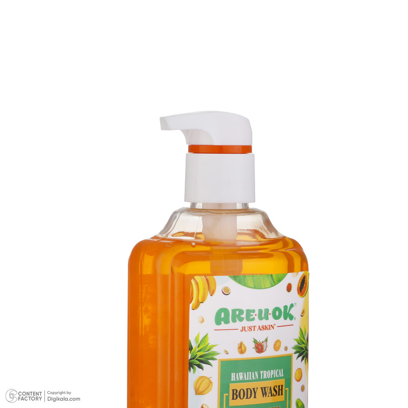 شامپو بدن آریواُکی مدل میوه های اُستوایی مناسب انواع پوست حجم 600 میلی لیتر