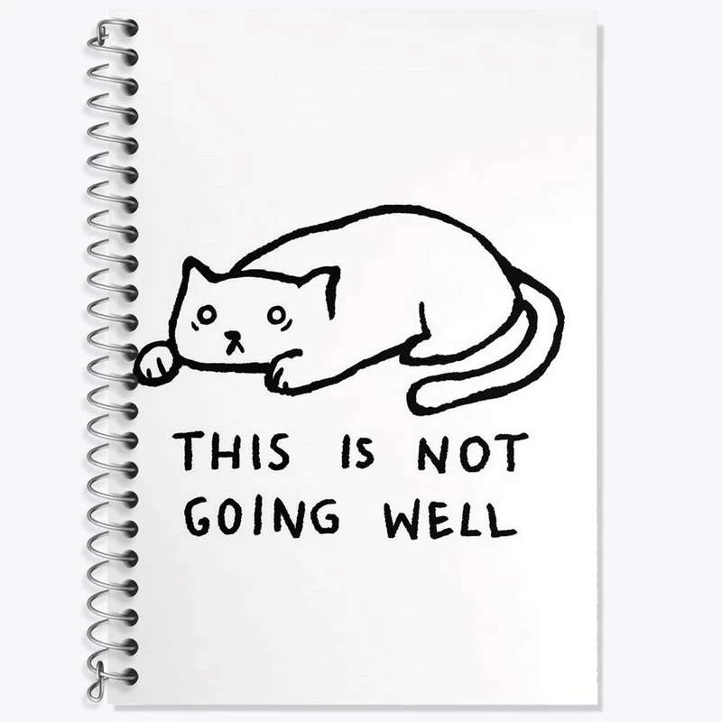 دفتر لغت 50 برگ خندالو مدل گربه نگران کد 29286