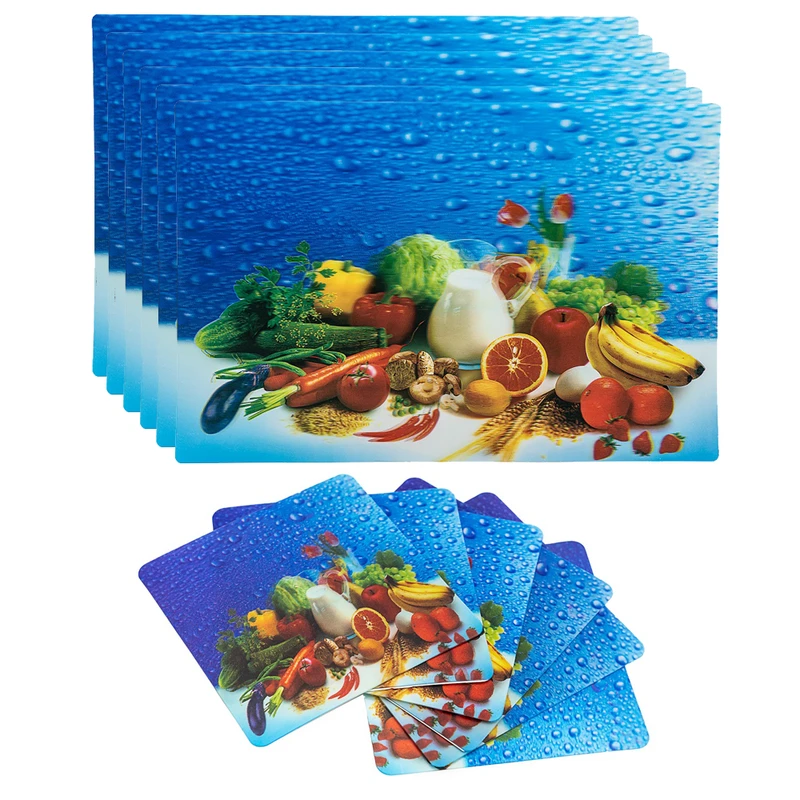 زیربشقابی مدل سه بعدی طرح میوه ها مجموعه 12 عددی