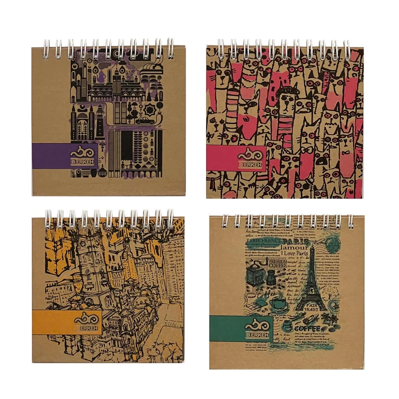 دفترچه یادداشت 80 برگ برکه کد 6300 بسته 4 عددی