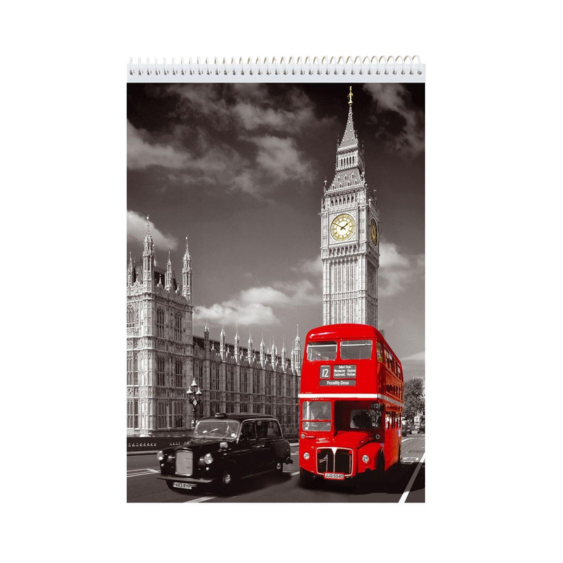 دفتر نقاشی 50 برگ نیکاد مدل فانتزی طرح BIG BEN کد A4