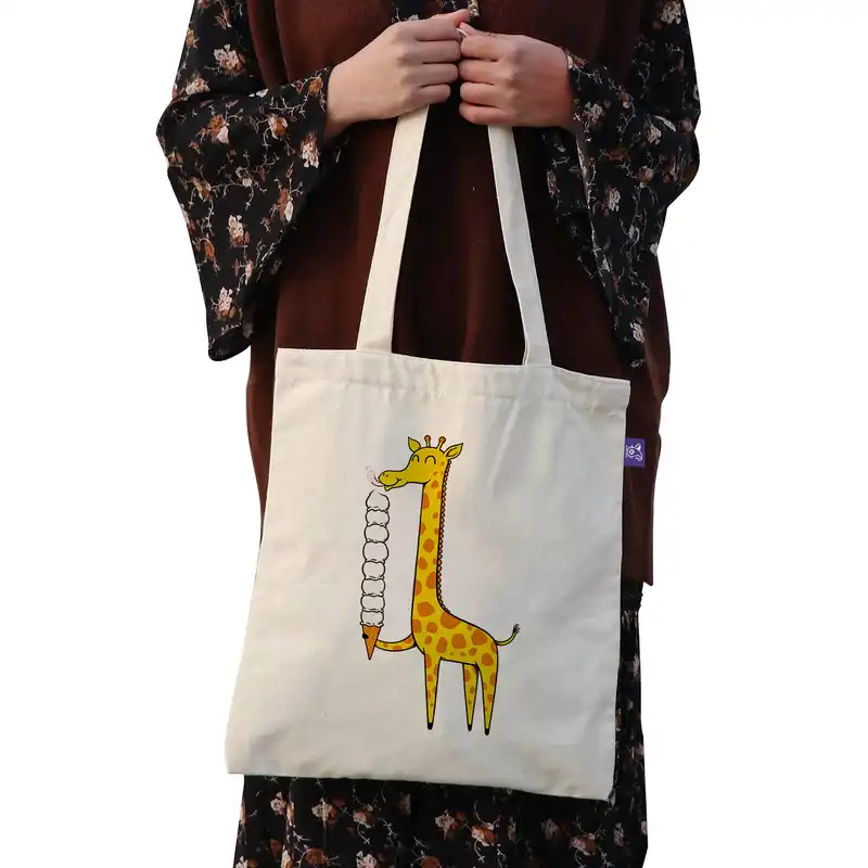 ساک خرید ترمه طراحان ایده مدل زرافه کد cfp1167 - L