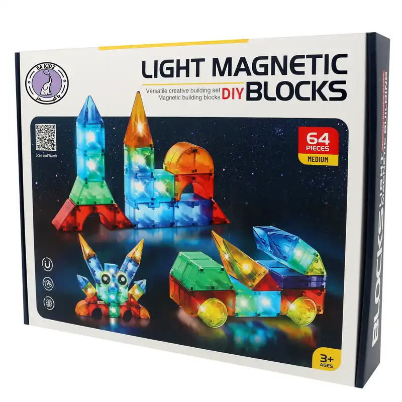 کاشی مگنتی باکیدز مدل 64 قطعه‌ چراغ دار