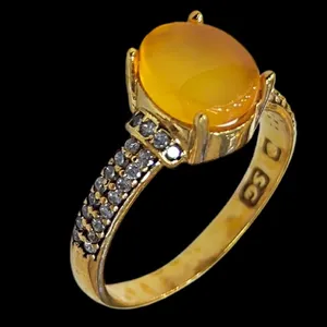 انگشتر زنانه مدل سنگ عقیق یمنی کد ۴۳۰۰