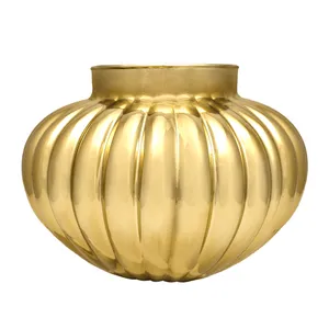 گلدان دکوری مدل توپی خط دار 503