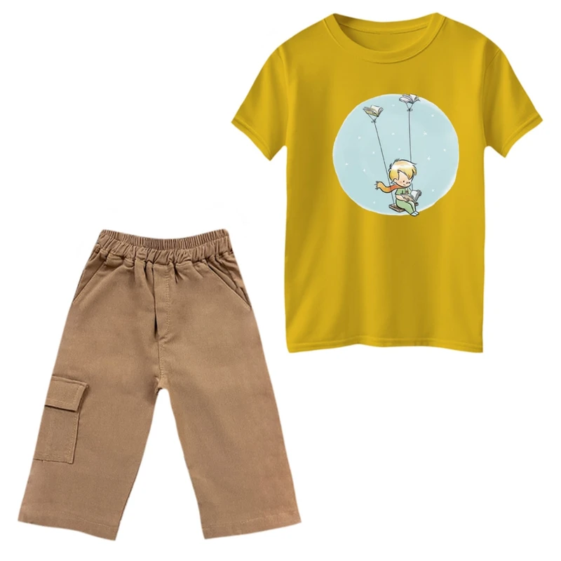 ست تی‌شرت و شلوارک پسرانه مدل شازده کوچولو و تاب