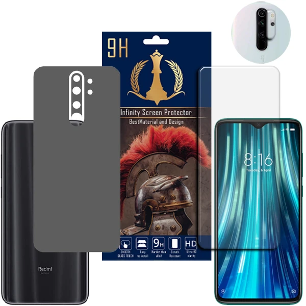 برچسب پوششی اینفینیتی مدل PRO MAX مناسب برای گوشی موبایل شیائومی REDMI NOTE 8 PRO  به همراه محافظ صفحه نمایش و محافظ لنز دوربین