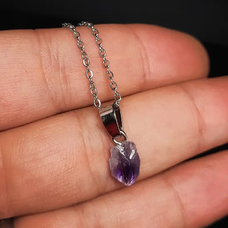 گردنبند زنانه مدل آمیتیست مینیاتوری کد 2-42