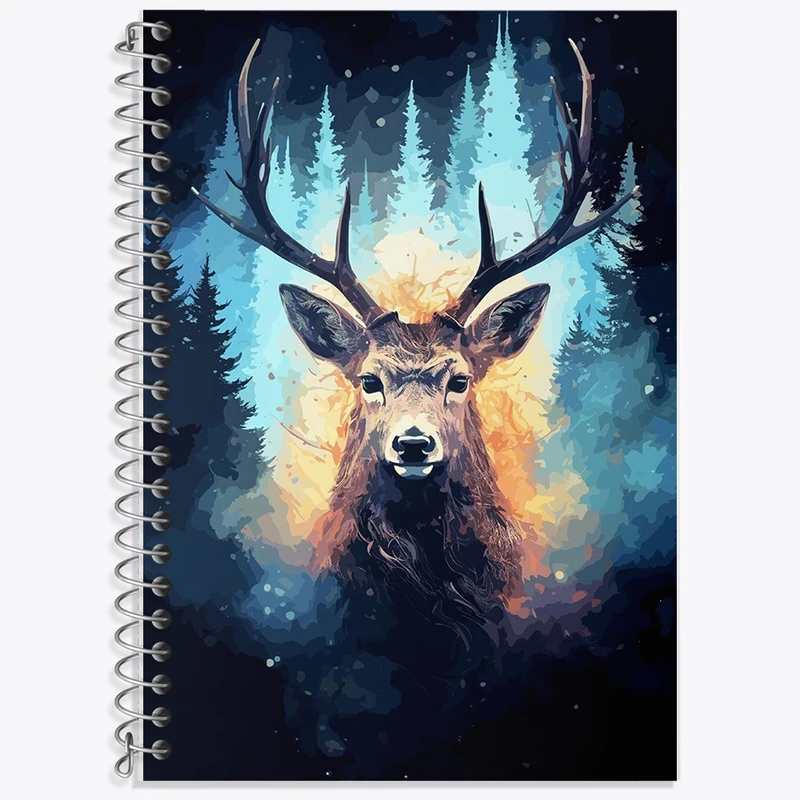 دفتر زبان 50 برگ خندالو مدل دو خط طرح گوزن کد F1200