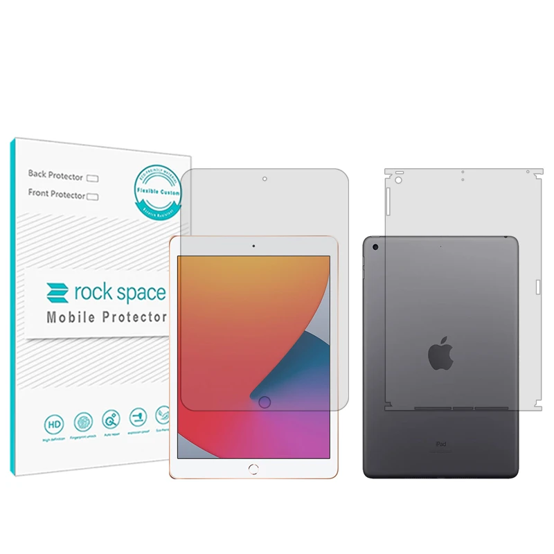 محافظ صفحه نمایش شفاف راک اسپیس مدل Hygel مناسب برای تبلت اپل iPad 10.2 (2020) به همراه محافظ پشت تبلت