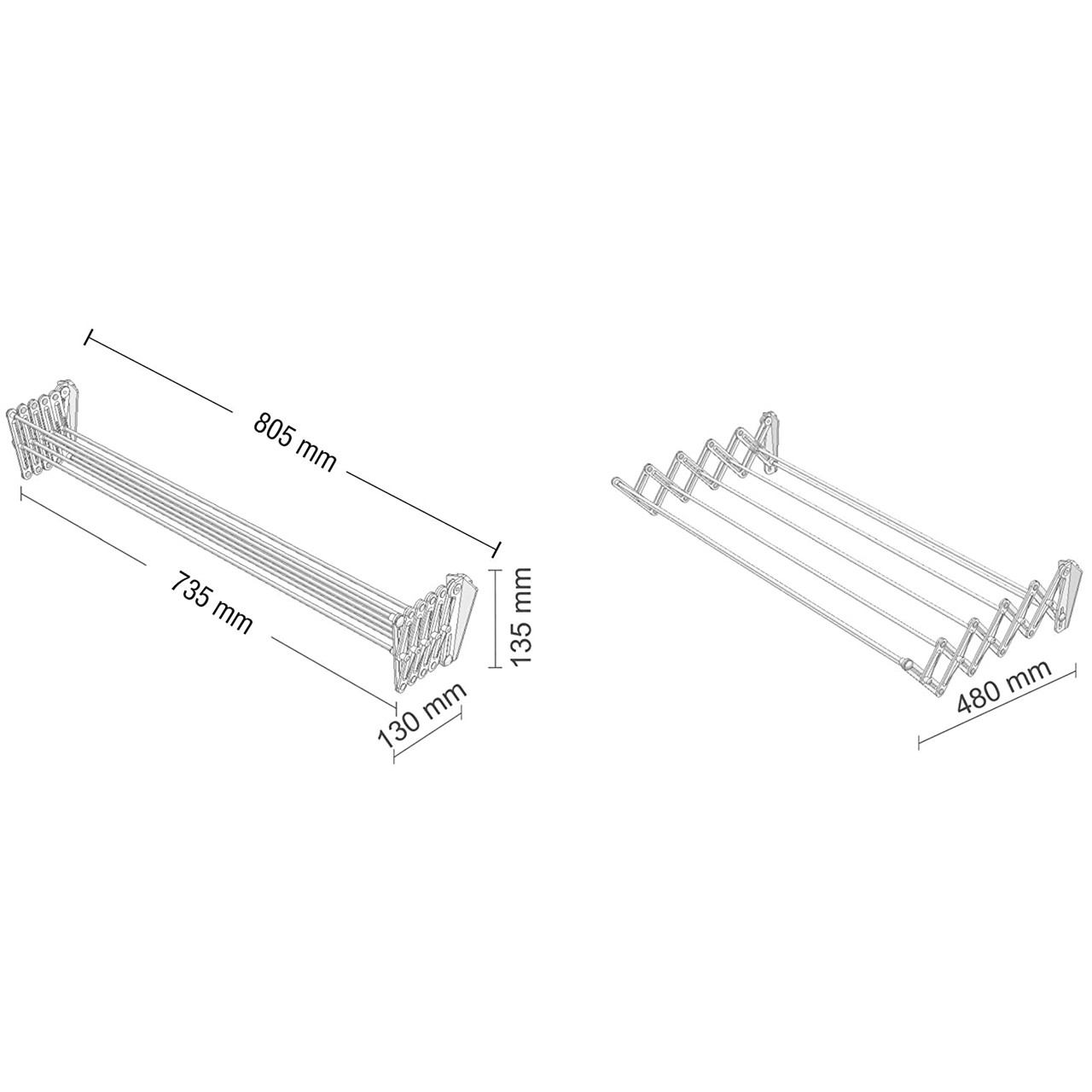 بند رخت دیواری آرت وگر مدل اسمارت 80 بند رخت دیواری آرت وگر مدل اسمارت 80