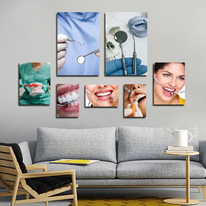 تابلو شاسی بکلیت طرح لبخند و دندانپزشکی مدل SH-3192 مجموعه 7 عددی