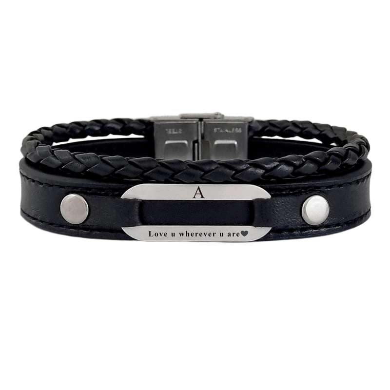 دستبند نقره مردانه لیردا مدل حرف 72500A