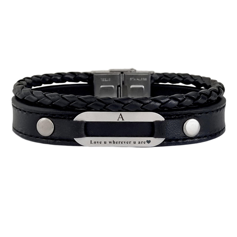 دستبند نقره مردانه لیردا مدل حرف 72500A