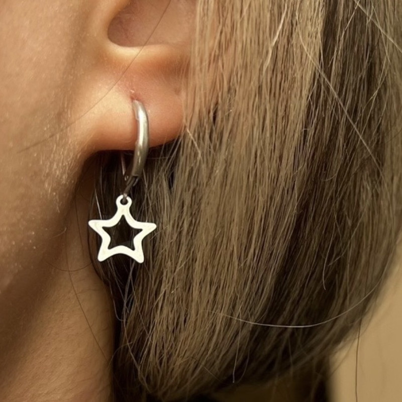 گوشواره مدل ستاره توخالی 81