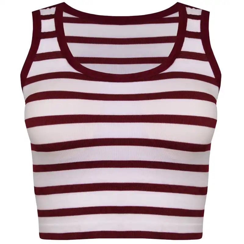 نیم تنه ورزشی زنانه ماییلدا مدل پددار بدون فنر کد 4481 رنگ زرشکی