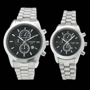 ست ساعت مچی عقربه‌ای زنانه و مردانه مدل کوارتز تک موتور کد 087