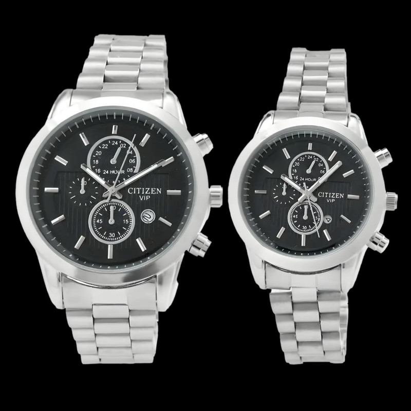 ست ساعت مچی عقربه‌ای زنانه و مردانه مدل کوارتز تک موتور کد 087