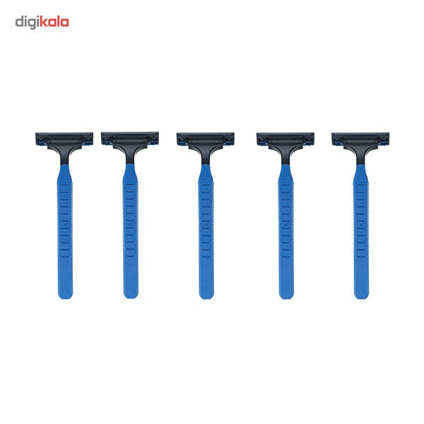 خود تراش سیلور مدل Rubber Grip Blue بسته 5 عددی