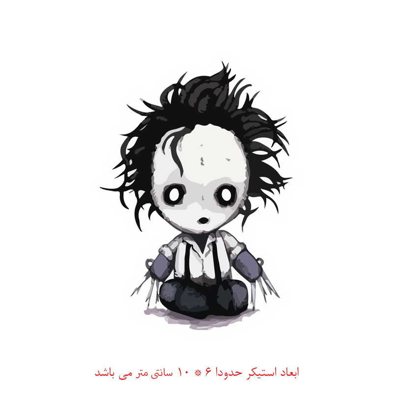 برچسب لپتاپ طرح عروسک دارک کد 899