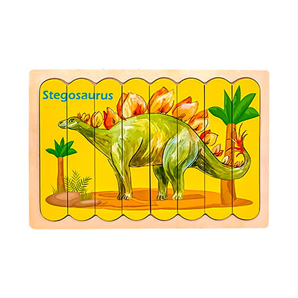 پازل آموزشی مدل دو وجهی طرح Stegosaurus & Tanystropheus