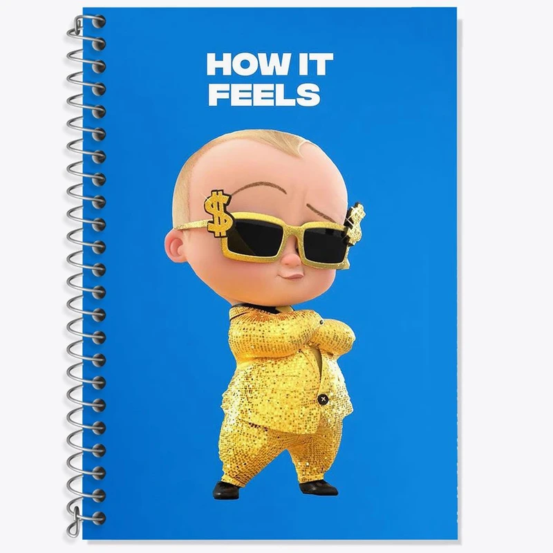 دفتر زبان 50 برگ خندالو مدل دو خط طرح بچه رئیس Boss Baby کد 12522