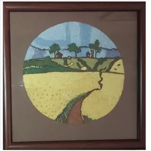 تابلو گلدوزی طرح طبیعت دور 