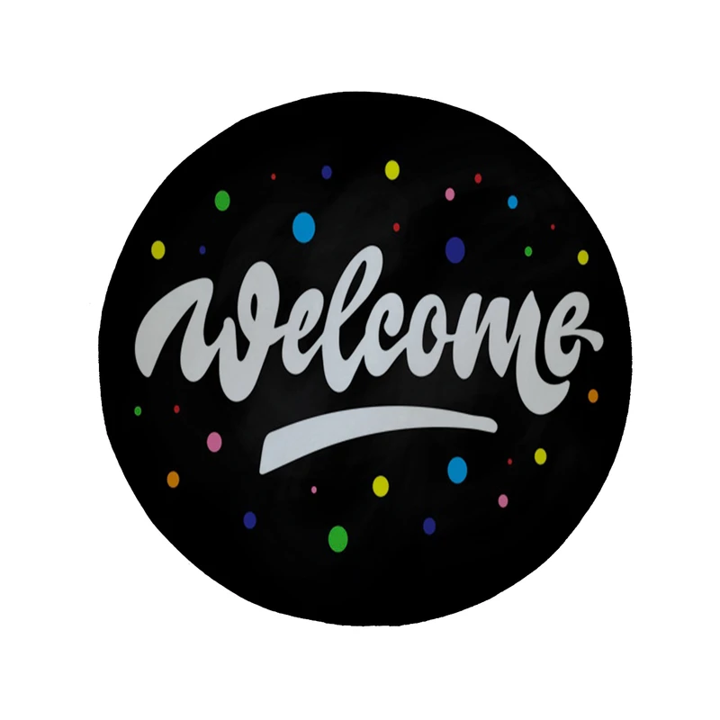  پادری مدل دایره طرح Welcome کد 8262 سایز 90 × 90 سانتی متر