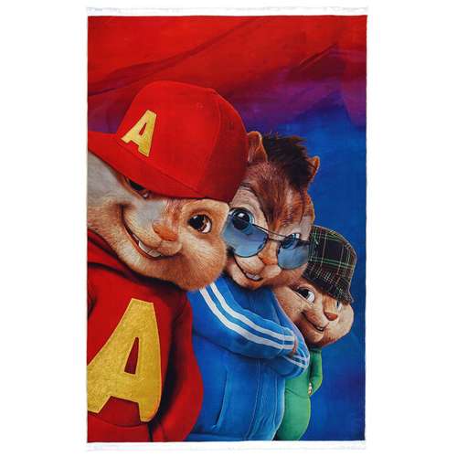 فرش ماشینی محتشم طرح کودک مدل آلوین و سنجاب ها کد 100297 