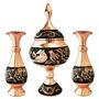 نقد و بررسی ست 3 تکه گلدان و شکلات خوری مسی مدل الماس تراش کد 24 توسط خریداران
