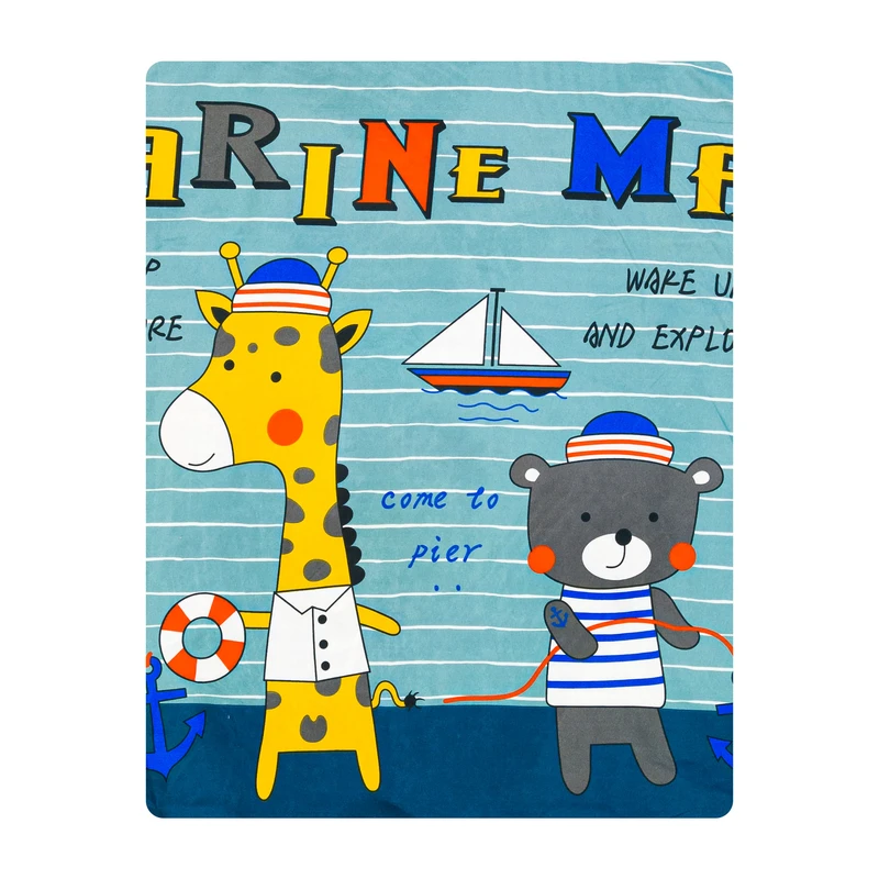 ملحفه میکرو کودک آدنو مدل زرافه کوچولو کد MC10 سایز 100x150 سانتی متر