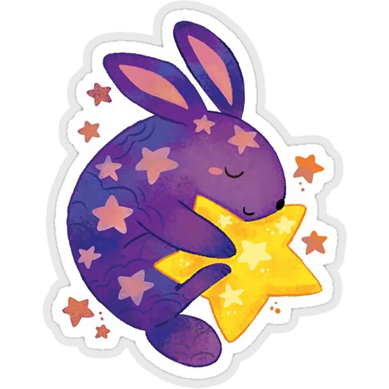 استیکر لپ تاپ طرح galaxy bunny holding a star کد ST708