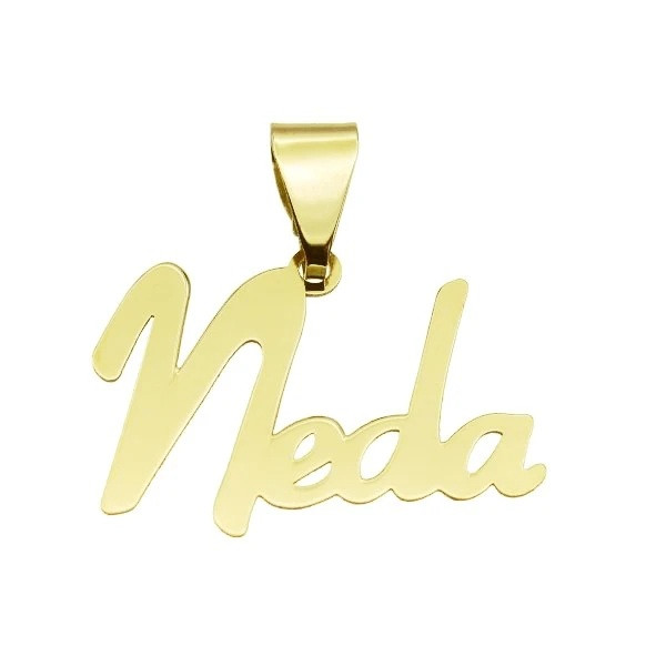 آویز گردنبند طلا 18 عیار زنانه وی وی گلد گالری طرح اسم ندا