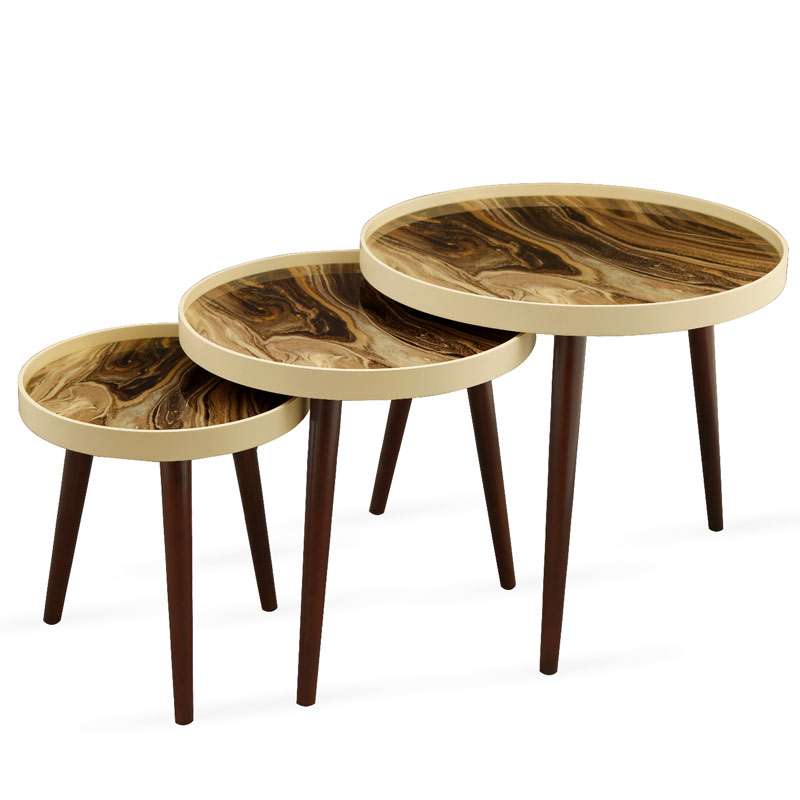میز عسلی لوتوس مدل ALMA-731-LIVORNO بسته 3 عددی
