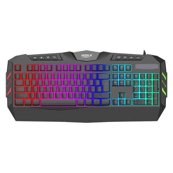 کیبورد گیمینگ هیسکا مدل HX-KEG400 RGB، سوییچ ممبران، Full-Size نورپردازی RGB
