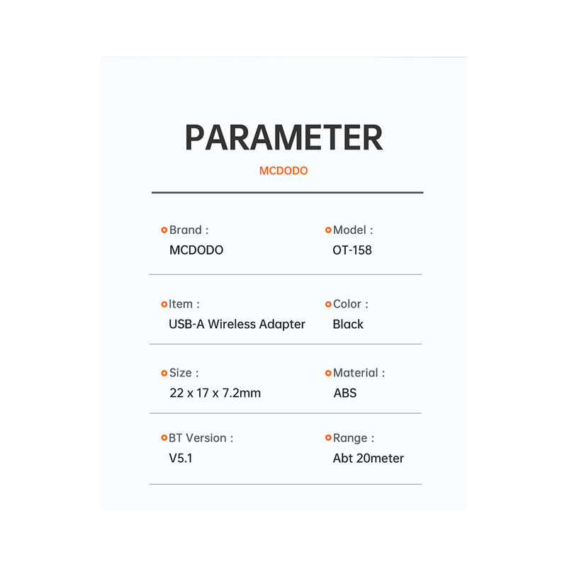 دانگل بلوتوث مک دودو مدل OT-1580 V5.1