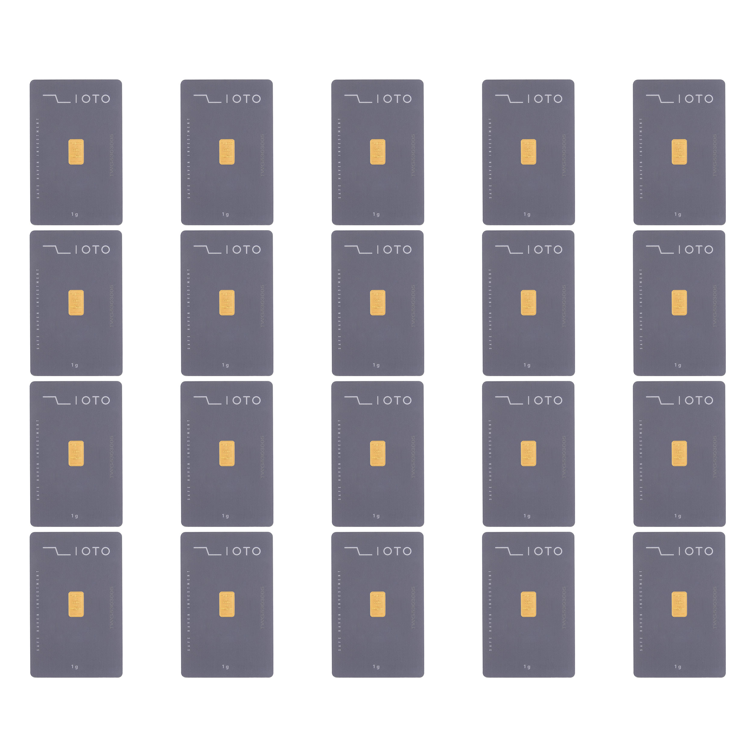 شمش طلا 24 عیار زیوتو مدل Au-p1 بسته 20 عددی