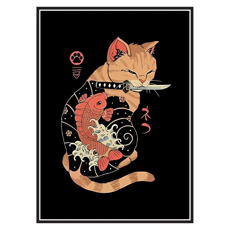 برچسب لپ تاپ پویا مارکت طرح گربه ژاپنی کد 2698