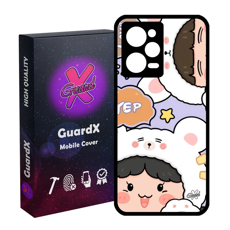 کاور گارد ایکس طرح دختر خرسی مدل Glass10655 مناسب برای گوشی موبایل شیائومی Redmi Note 12 Pro 5G/Poco X5 Pro 5G/Note 12 Pro Pro speed