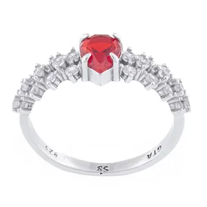 انگشتر نقره زنانه آمیتیس مدل یاقوت AMT-R147