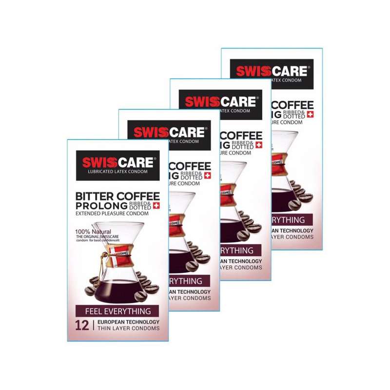 کاندوم سوئیس کر مدل Bitter Coffee Prolong مجموعه 4 عددی کاندوم سوئیس کر مدل Bitter Coffee Prolong مجموعه 4 عددی